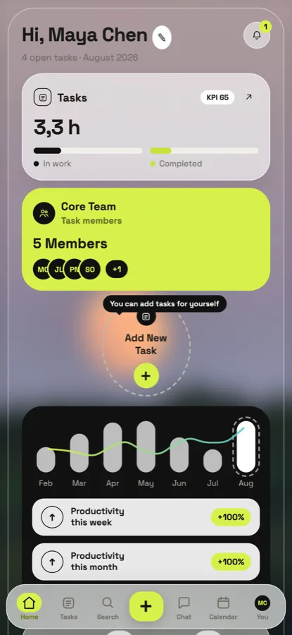 The Tell Me home screen on iPhone.
